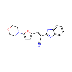 N#C/C(=C\c1ccc(N2CCOCC2)o1)c1nc2ccccc2[nH]1 ZINC000004134673