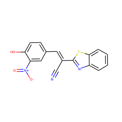 N#C/C(=C\c1ccc(O)c([N+](=O)[O-])c1)c1nc2ccccc2s1 ZINC000036022167