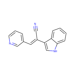 N#C/C(=C\c1cccnc1)c1c[nH]c2ccccc12 ZINC000039190551