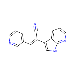 N#C/C(=C\c1cccnc1)c1c[nH]c2ncccc12 ZINC000144514663