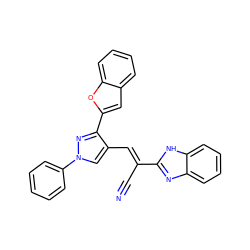 N#C/C(=C\c1cn(-c2ccccc2)nc1-c1cc2ccccc2o1)c1nc2ccccc2[nH]1 ZINC000008686315