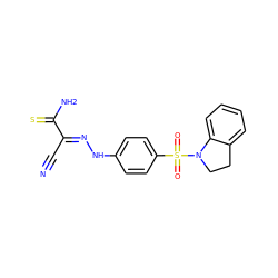 N#C/C(=N\Nc1ccc(S(=O)(=O)N2CCc3ccccc32)cc1)C(N)=S ZINC000013555237