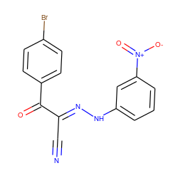 N#C/C(=N\Nc1cccc([N+](=O)[O-])c1)C(=O)c1ccc(Br)cc1 ZINC000013108431