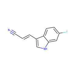 N#C/C=C/c1c[nH]c2cc(F)ccc12 ZINC000072108663