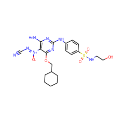 N#C/N=[N+](\[O-])c1c(N)nc(Nc2ccc(S(=O)(=O)NCCO)cc2)nc1OCC1CCCCC1 ZINC000096284200