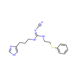 N#C/N=C(/NCCCc1c[nH]cn1)NCCSc1ccccc1 ZINC000049089368