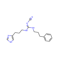 N#C/N=C(\NCCCc1ccccc1)NCCCc1c[nH]cn1 ZINC000048999219