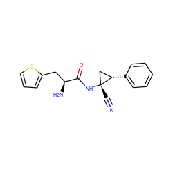 N#C[C@@]1(NC(=O)[C@@H](N)Cc2cccs2)C[C@@H]1c1ccccc1 ZINC000040404481