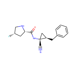 N#C[C@@]1(NC(=O)[C@@H]2C[C@H](F)CN2)C[C@H]1Cc1ccccc1 ZINC000084425525