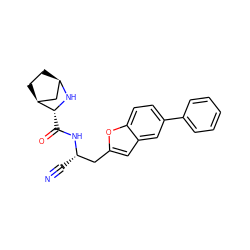 N#C[C@@H](Cc1cc2cc(-c3ccccc3)ccc2o1)NC(=O)[C@H]1N[C@@H]2CC[C@H]1C2 ZINC000169708960