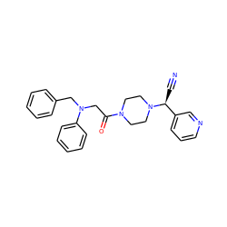 N#C[C@@H](c1cccnc1)N1CCN(C(=O)CN(Cc2ccccc2)c2ccccc2)CC1 ZINC000013729291