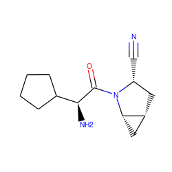 N#C[C@@H]1C[C@@H]2C[C@@H]2N1C(=O)[C@@H](N)C1CCCC1 ZINC000013560892