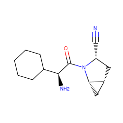 N#C[C@@H]1C[C@@H]2C[C@@H]2N1C(=O)[C@@H](N)C1CCCCC1 ZINC000013560893