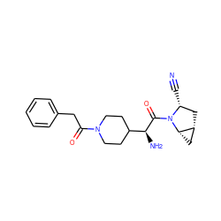 N#C[C@@H]1C[C@@H]2C[C@@H]2N1C(=O)[C@@H](N)C1CCN(C(=O)Cc2ccccc2)CC1 ZINC000095587908