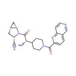 N#C[C@@H]1C[C@@H]2C[C@@H]2N1C(=O)[C@@H](N)C1CCN(C(=O)c2ccc3cnccc3n2)CC1 ZINC000095591535