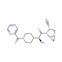 N#C[C@@H]1C[C@@H]2C[C@@H]2N1C(=O)[C@@H](N)C1CCN(C(=O)c2cnccn2)CC1 ZINC000095590053