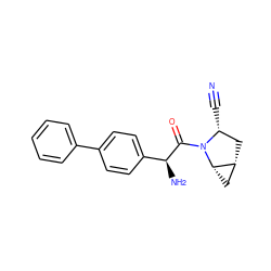 N#C[C@@H]1C[C@@H]2C[C@@H]2N1C(=O)[C@@H](N)c1ccc(-c2ccccc2)cc1 ZINC000095586529