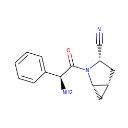 N#C[C@@H]1C[C@@H]2C[C@@H]2N1C(=O)[C@@H](N)c1ccccc1 ZINC000095587042