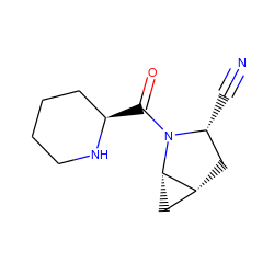 N#C[C@@H]1C[C@@H]2C[C@@H]2N1C(=O)[C@@H]1CCCCN1 ZINC000013560889