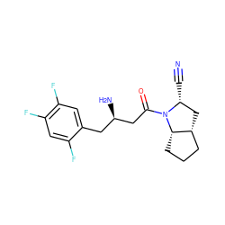 N#C[C@@H]1C[C@@H]2CCC[C@@H]2N1C(=O)C[C@H](N)Cc1cc(F)c(F)cc1F ZINC000299830048