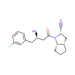 N#C[C@@H]1C[C@@H]2CCC[C@@H]2N1C(=O)C[C@H](N)Cc1cccc(F)c1 ZINC000299829517