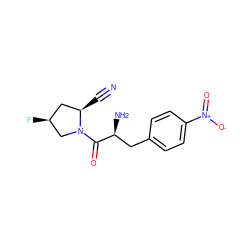 N#C[C@@H]1C[C@H](F)CN1C(=O)[C@@H](N)Cc1ccc([N+](=O)[O-])cc1 ZINC000103241546