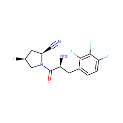 N#C[C@@H]1C[C@H](F)CN1C(=O)[C@@H](N)Cc1ccc(F)c(F)c1F ZINC000103240117