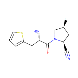 N#C[C@@H]1C[C@H](F)CN1C(=O)[C@@H](N)Cc1cccs1 ZINC000103248358