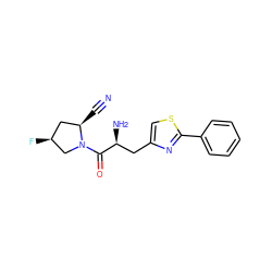 N#C[C@@H]1C[C@H](F)CN1C(=O)[C@@H](N)Cc1csc(-c2ccccc2)n1 ZINC000103248363