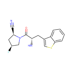 N#C[C@@H]1C[C@H](F)CN1C(=O)[C@@H](N)Cc1csc2ccccc12 ZINC000038444153