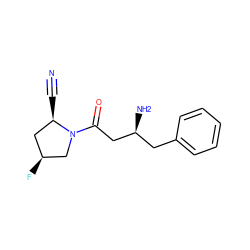 N#C[C@@H]1C[C@H](F)CN1C(=O)C[C@@H](N)Cc1ccccc1 ZINC000299830765