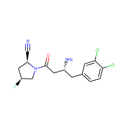 N#C[C@@H]1C[C@H](F)CN1C(=O)C[C@H](N)Cc1ccc(Cl)c(Cl)c1 ZINC000299824787