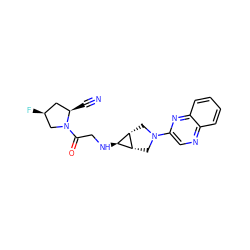 N#C[C@@H]1C[C@H](F)CN1C(=O)CN[C@H]1[C@@H]2CN(c3cnc4ccccc4n3)C[C@@H]21 ZINC000101180782