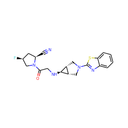 N#C[C@@H]1C[C@H](F)CN1C(=O)CN[C@H]1[C@@H]2CN(c3nc4ccccc4s3)C[C@@H]21 ZINC000101179924