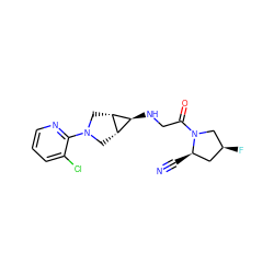 N#C[C@@H]1C[C@H](F)CN1C(=O)CN[C@H]1[C@@H]2CN(c3ncccc3Cl)C[C@@H]21 ZINC000100079482