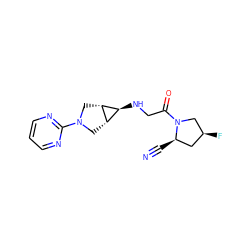 N#C[C@@H]1C[C@H](F)CN1C(=O)CN[C@H]1[C@@H]2CN(c3ncccn3)C[C@@H]21 ZINC000101180777