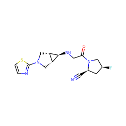 N#C[C@@H]1C[C@H](F)CN1C(=O)CN[C@H]1[C@@H]2CN(c3nccs3)C[C@@H]21 ZINC000101180780