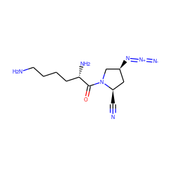 N#C[C@@H]1C[C@H](N=[N+]=[N-])CN1C(=O)[C@@H](N)CCCCN ZINC000040395046