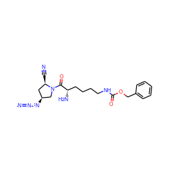 N#C[C@@H]1C[C@H](N=[N+]=[N-])CN1C(=O)[C@@H](N)CCCCNC(=O)OCc1ccccc1 ZINC000040896464