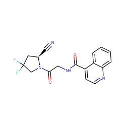 N#C[C@@H]1CC(F)(F)CN1C(=O)CNC(=O)c1ccnc2ccccc12 ZINC000169312174