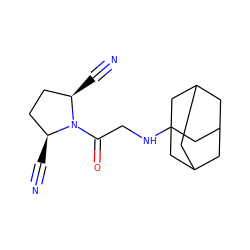 N#C[C@@H]1CC[C@H](C#N)N1C(=O)CNC12CC3CC(CC(C3)C1)C2 ZINC000013687373