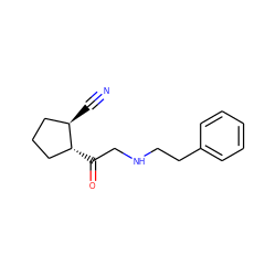 N#C[C@@H]1CCC[C@H]1C(=O)CNCCc1ccccc1 ZINC000028094639