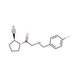 N#C[C@@H]1CCC[C@H]1C(=O)CNCc1ccc(F)cc1 ZINC000028114368