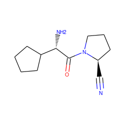 N#C[C@@H]1CCCN1C(=O)[C@@H](N)C1CCCC1 ZINC000014948394