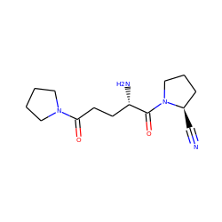 N#C[C@@H]1CCCN1C(=O)[C@@H](N)CCC(=O)N1CCCC1 ZINC000040406386