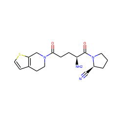 N#C[C@@H]1CCCN1C(=O)[C@@H](N)CCC(=O)N1CCc2ccsc2C1 ZINC000040955184