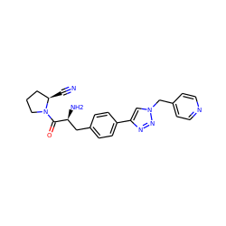 N#C[C@@H]1CCCN1C(=O)[C@@H](N)Cc1ccc(-c2cn(Cc3ccncc3)nn2)cc1 ZINC000096283317