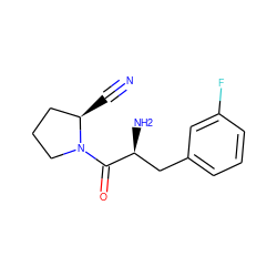 N#C[C@@H]1CCCN1C(=O)[C@@H](N)Cc1cccc(F)c1 ZINC000103242330