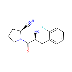 N#C[C@@H]1CCCN1C(=O)[C@@H](N)Cc1ccccc1F ZINC000103242328
