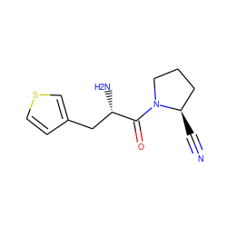 N#C[C@@H]1CCCN1C(=O)[C@@H](N)Cc1ccsc1 ZINC000103248353